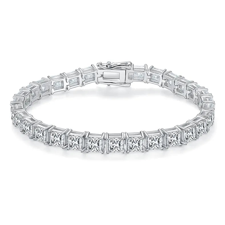 The Régence - 16ct Princess-Cut Moissanite Tennis Bracelet in Luminous Sterling Silver
