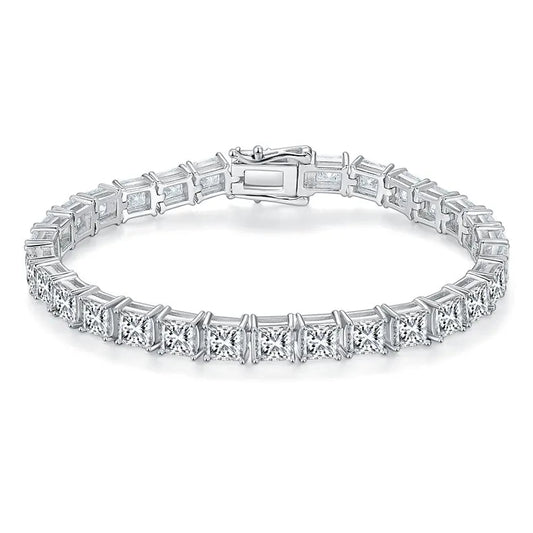 The Régence - 16ct Princess-Cut Moissanite Tennis Bracelet in Luminous Sterling Silver