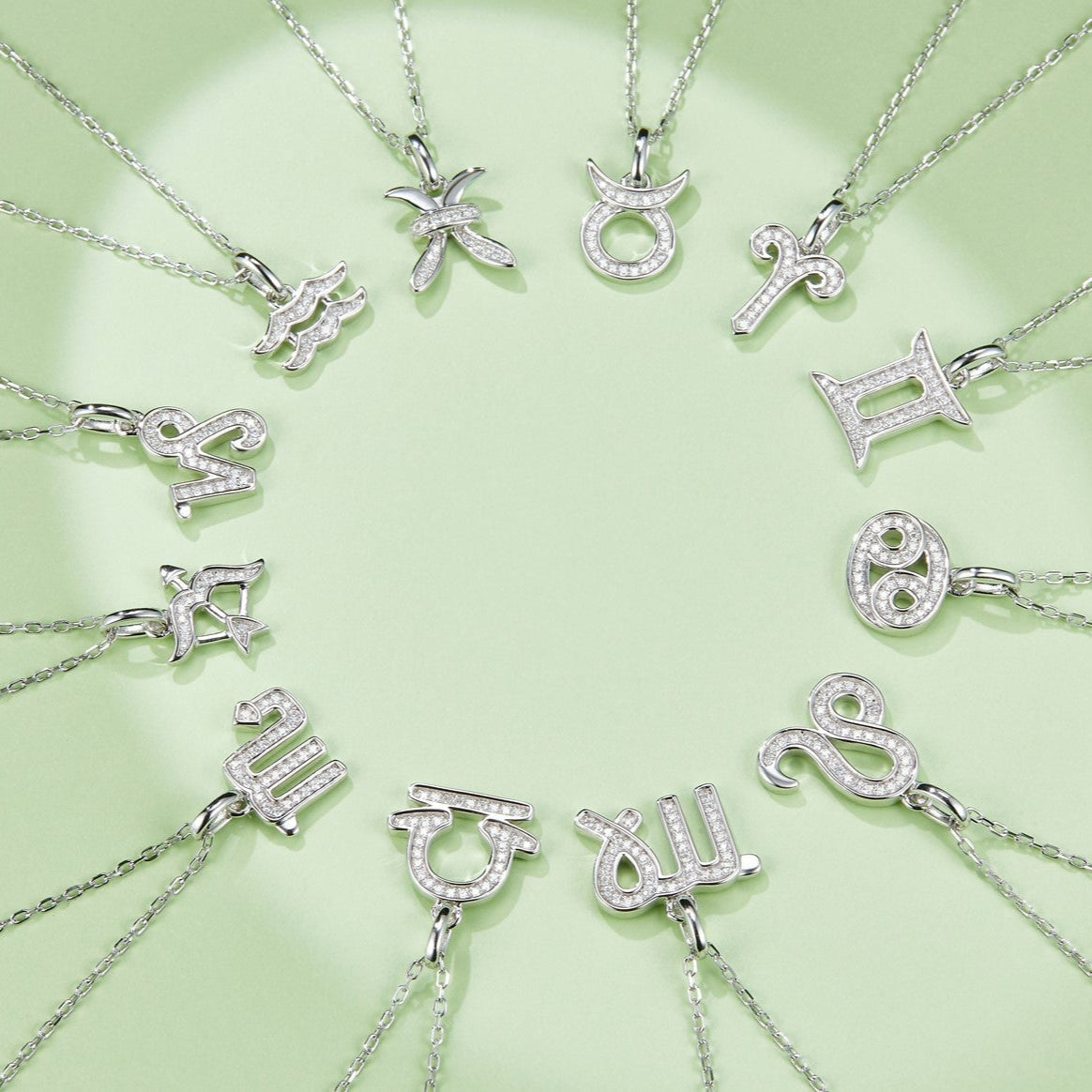 Sagittarius Zodiac Moissanite Necklace in White Gold
