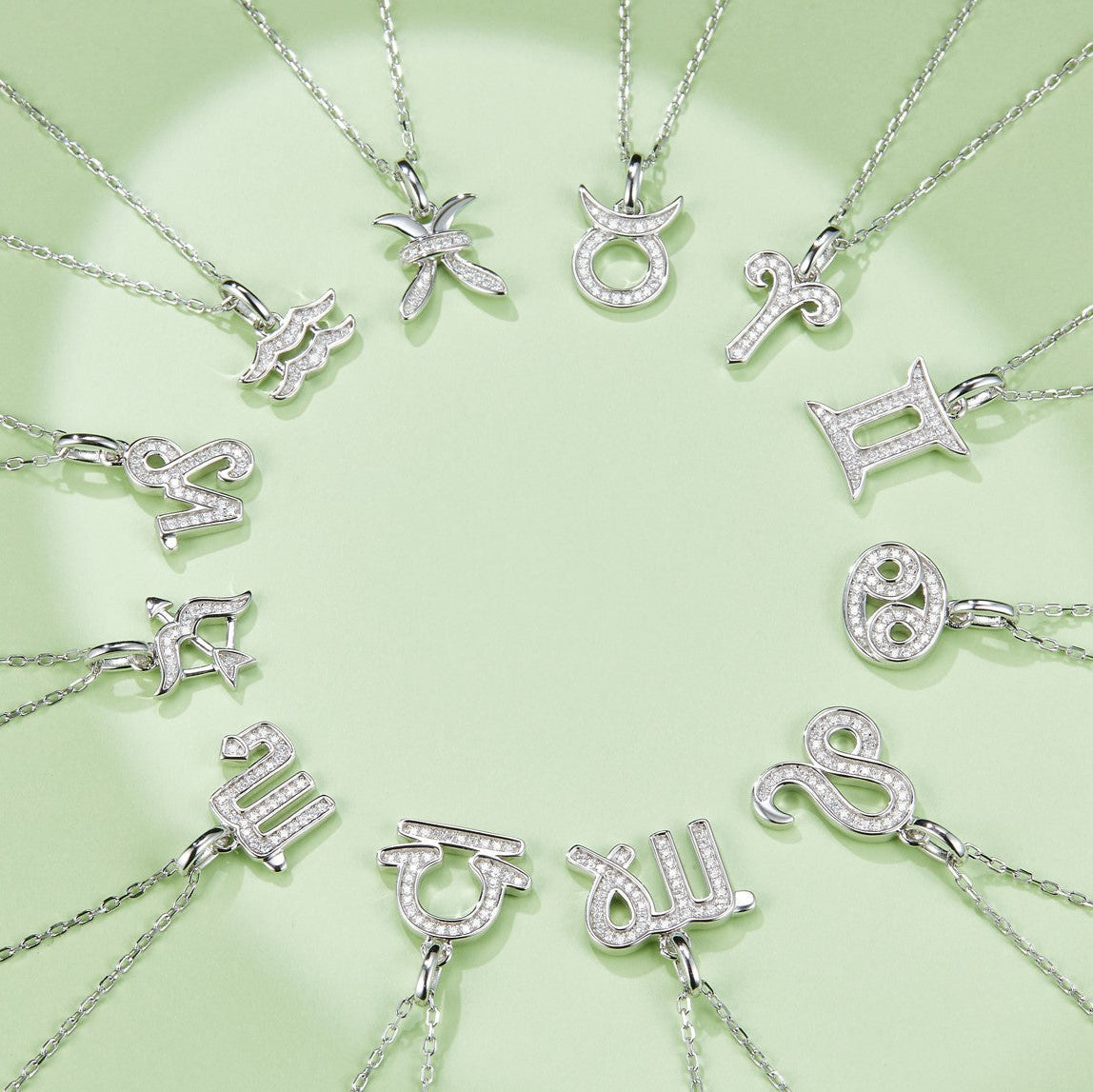 Scorpio Zodiac Moissanite Necklace in White Gold