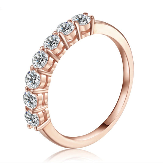 7 Stone Half Eternity Wedding Band Set in 9ct Rose Gold
