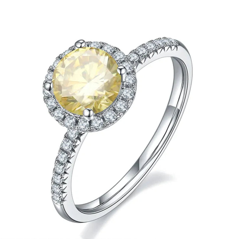 Heritage Halo 1.00ct Yellow Moissanite Engagement Ring