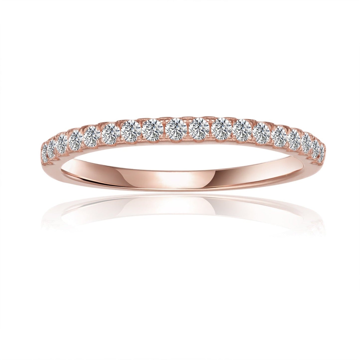 Heritage Moissanite Wedding Band Set in 9ct Rose Gold