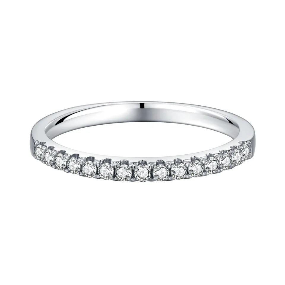 Heritage Moissanite Wedding Band Set in 9ct White Gold