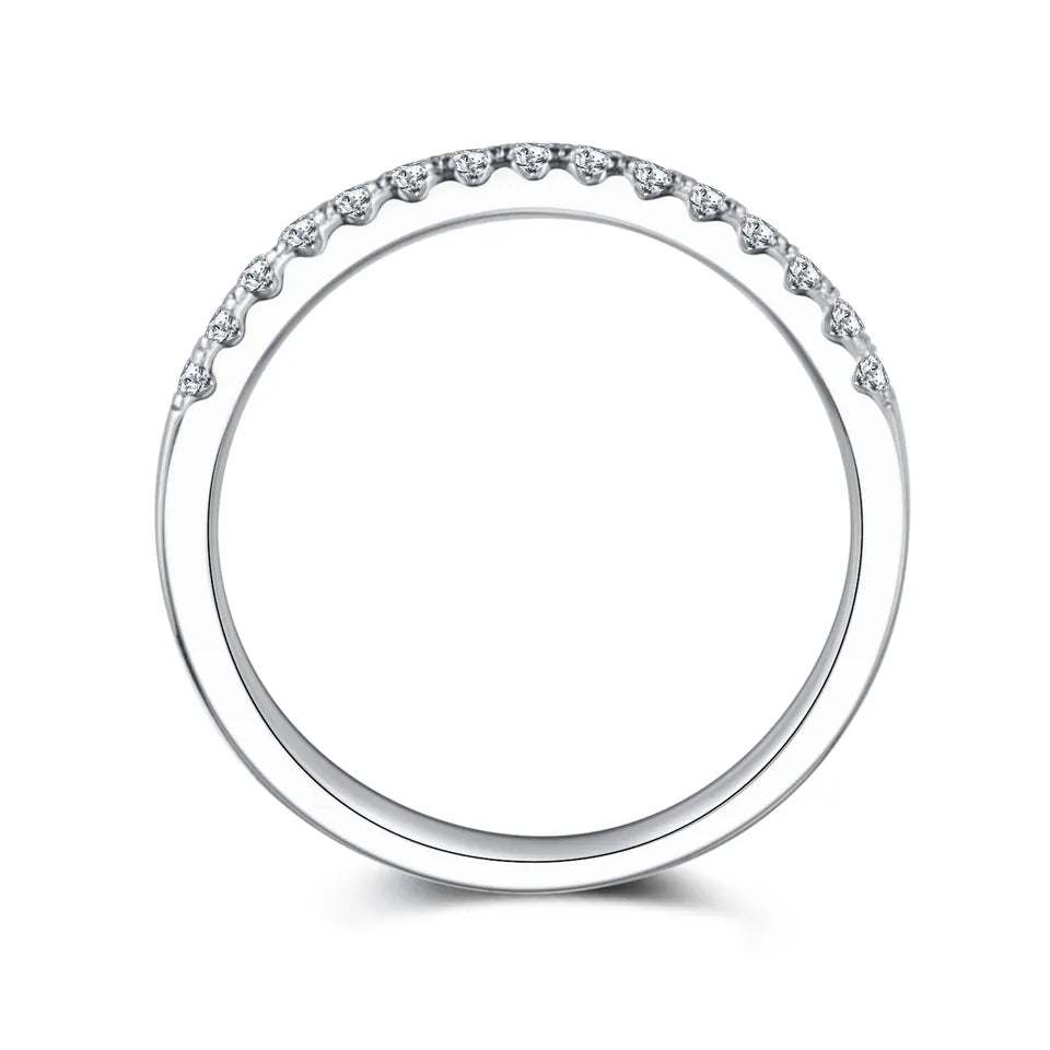 Heritage Moissanite Wedding Band Set in 9ct White Gold