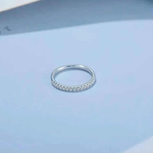 Heritage Moissanite Wedding Band Set in 9ct White Gold