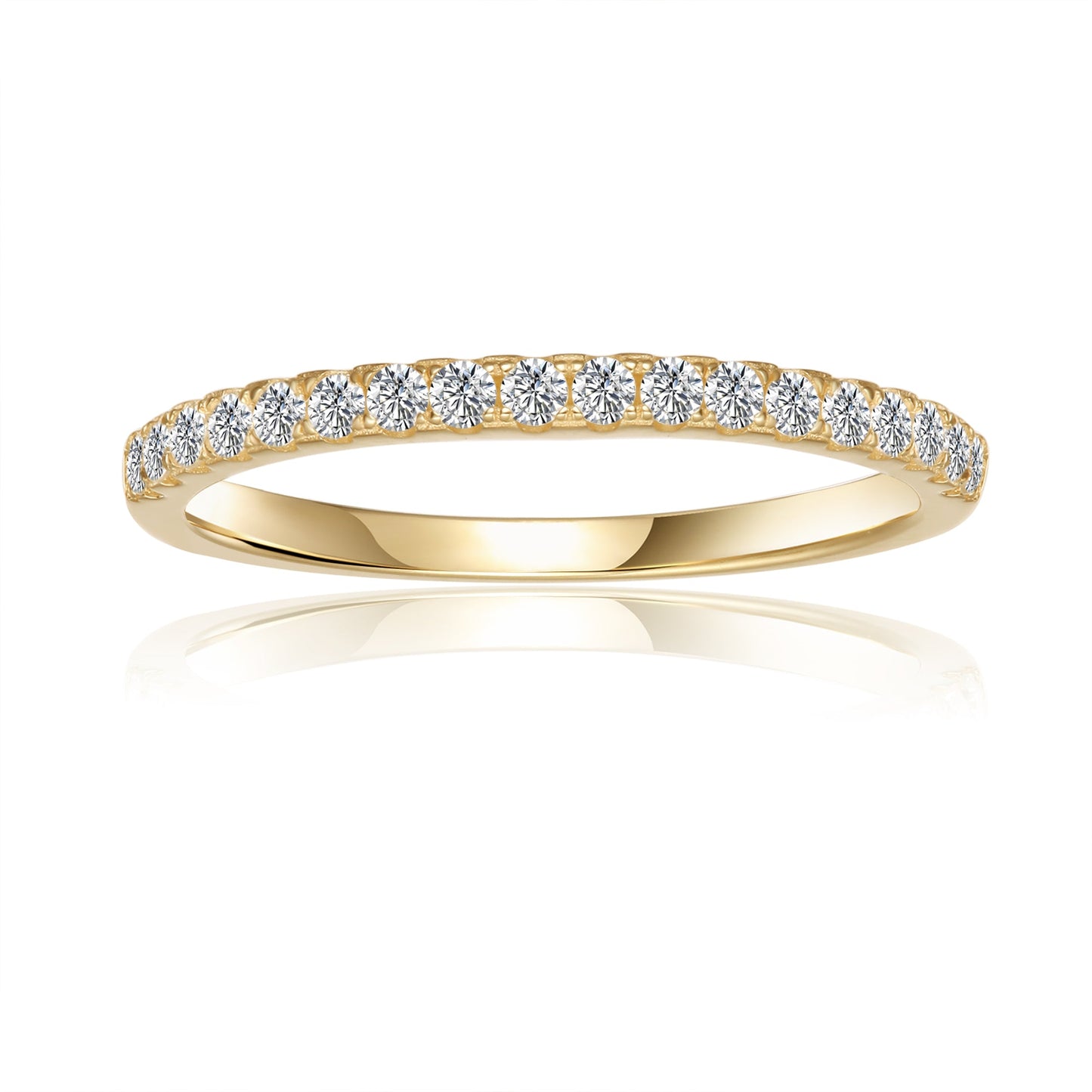 Heritage Moissanite Wedding Band Set in 9ct Yellow Gold