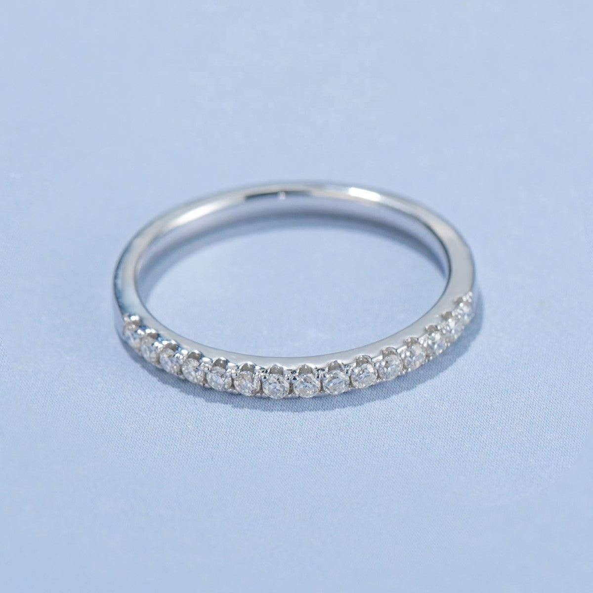 Heritage Moissanite Wedding Band Set in Sterling Silver