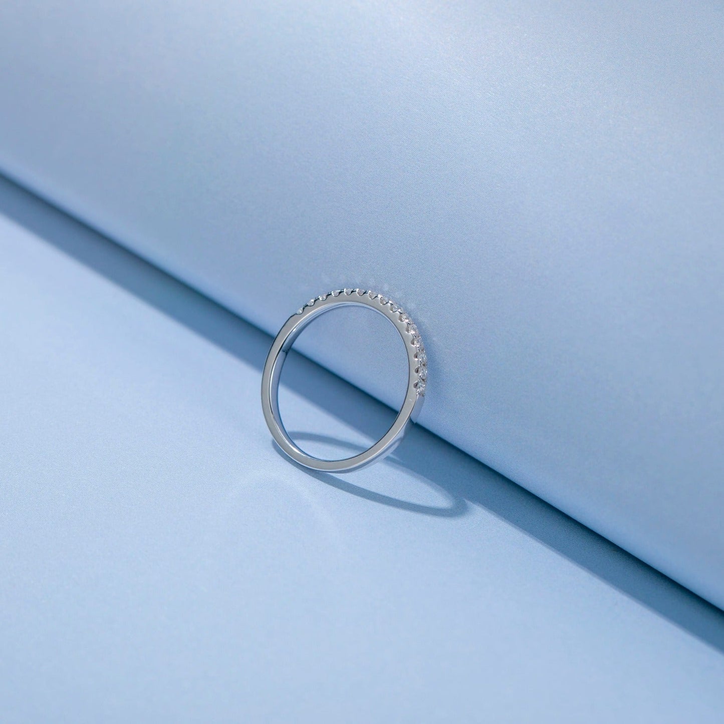 Heritage Moissanite Wedding Band Set in Sterling Silver