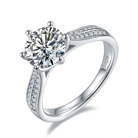 Heritage Pave 2.00ct Moissanite Engagement Ring Set in Sterling Silver