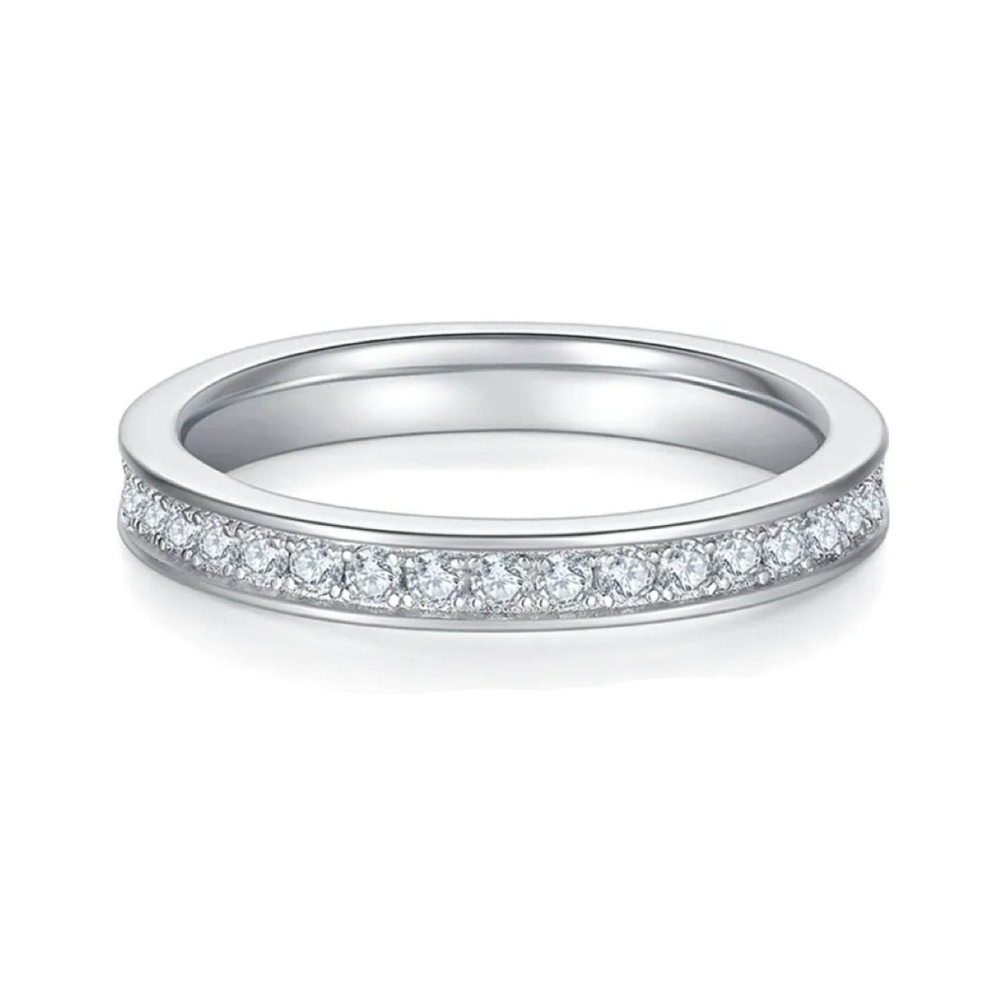 Heritage Pave Full Eternity Moissanite Stacking Ring