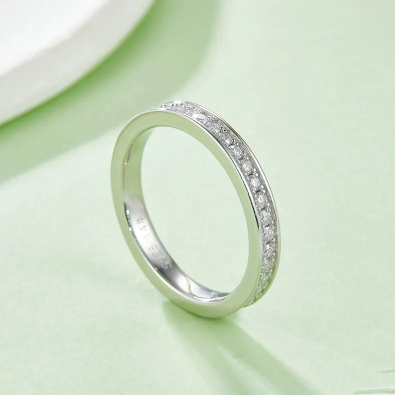 Heritage Pave Full Eternity Moissanite Stacking Ring