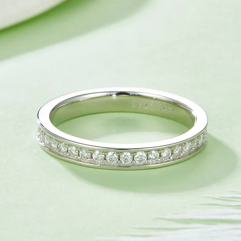 Heritage Pave Full Eternity Moissanite Stacking Ring