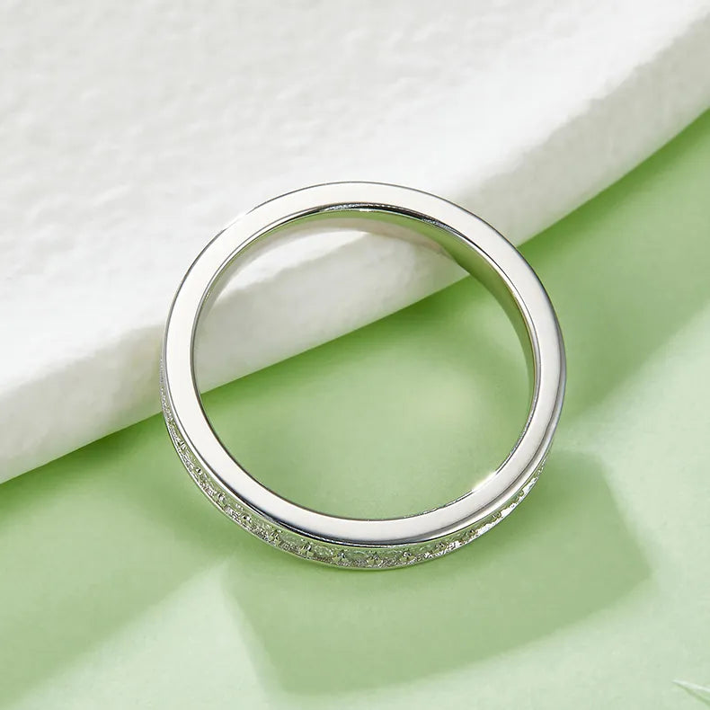 Heritage Pave Full Eternity Moissanite Stacking Ring