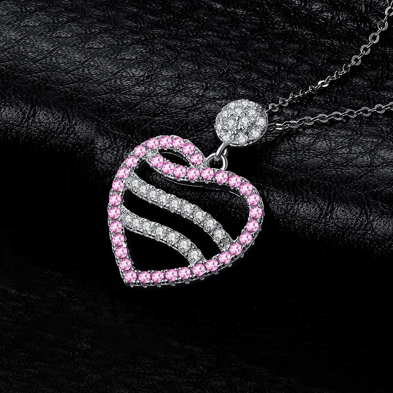 Pink Sapphire 0.50ct Heart Pendant Necklace