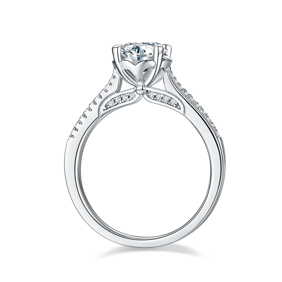 Delicate Luxe 1.00ct Moissanite Engagement Ring Set in Sterling Silver