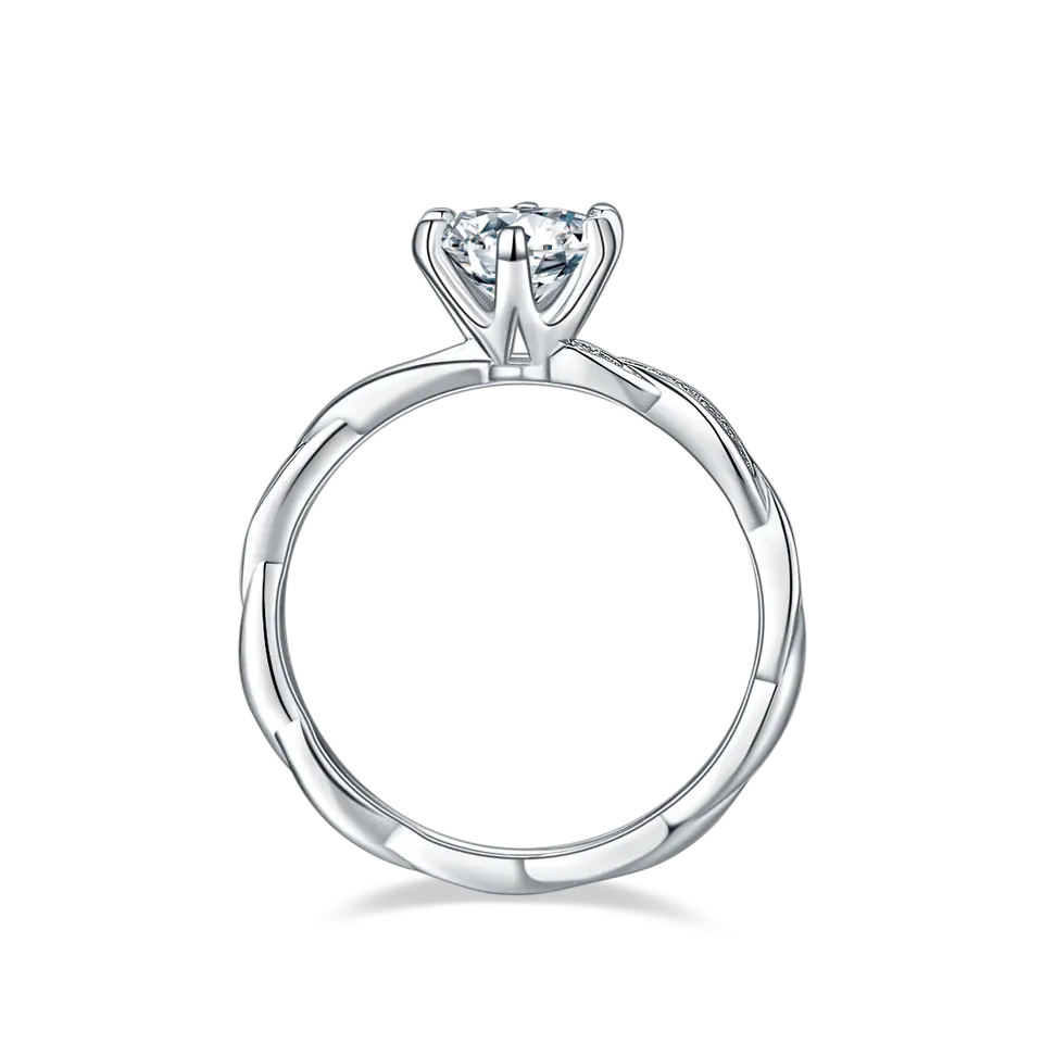 Delicate Timeless 1.00ct Moissanite Engagement Ring Set in Sterling Silver