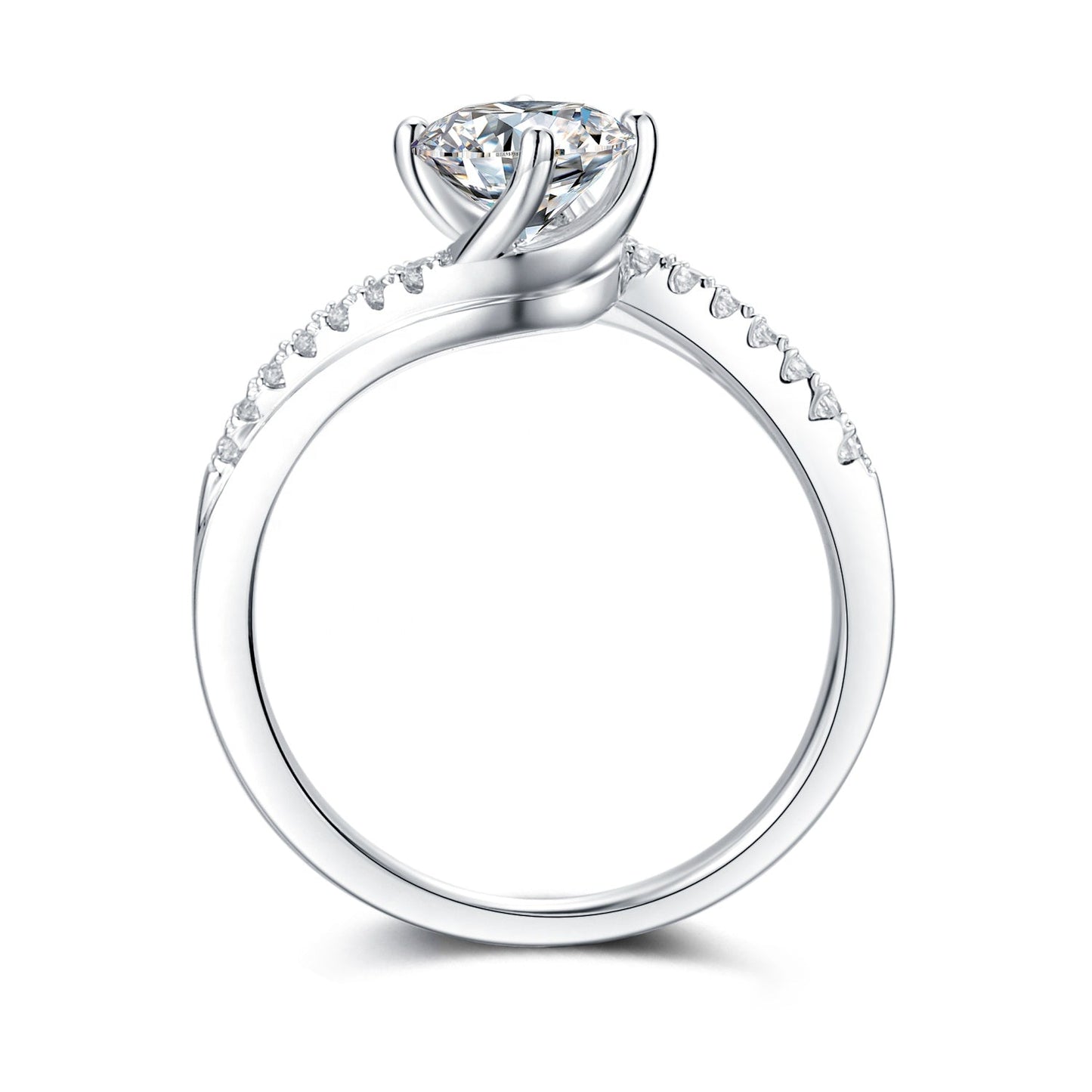 Elevé 1.00ct Moissanite Engagement Ring Set in 9ct White Gold