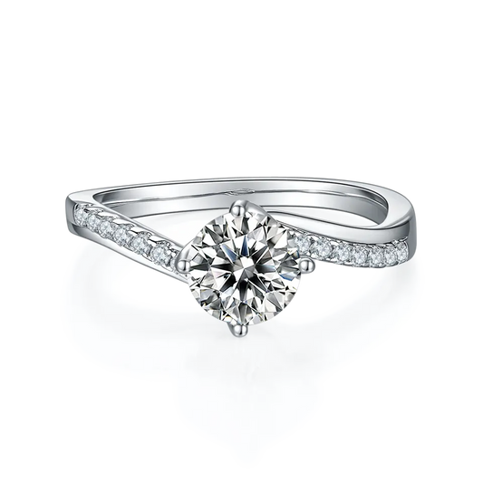 Elevé 1.00ct Moissanite Engagement Ring Set in Sterling Silver