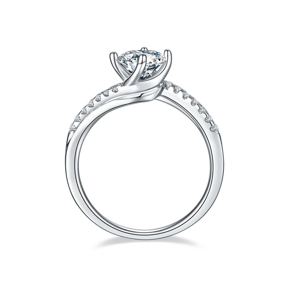 Elevé 1.00ct Moissanite Engagement Ring Set in Sterling Silver