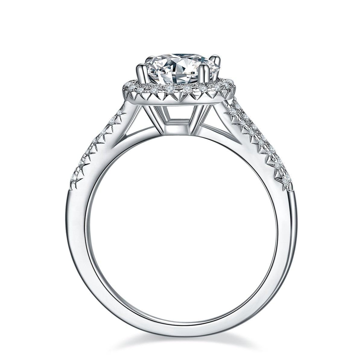 Elevé 1.50ct Halo Moissanite Engagement Ring