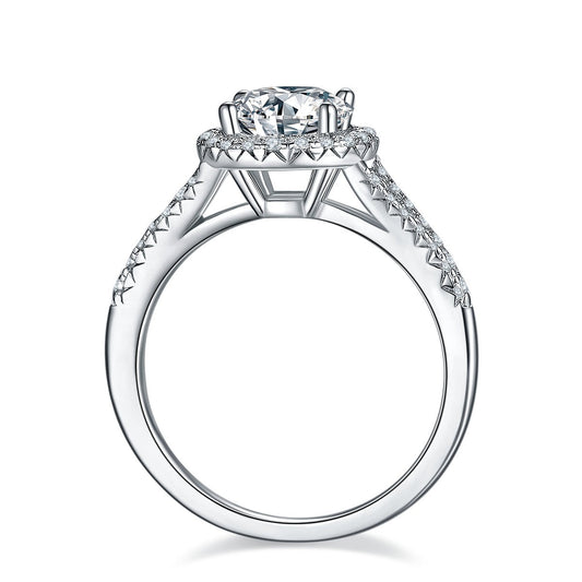 Elevé 1.50ct Halo Moissanite Engagement Ring