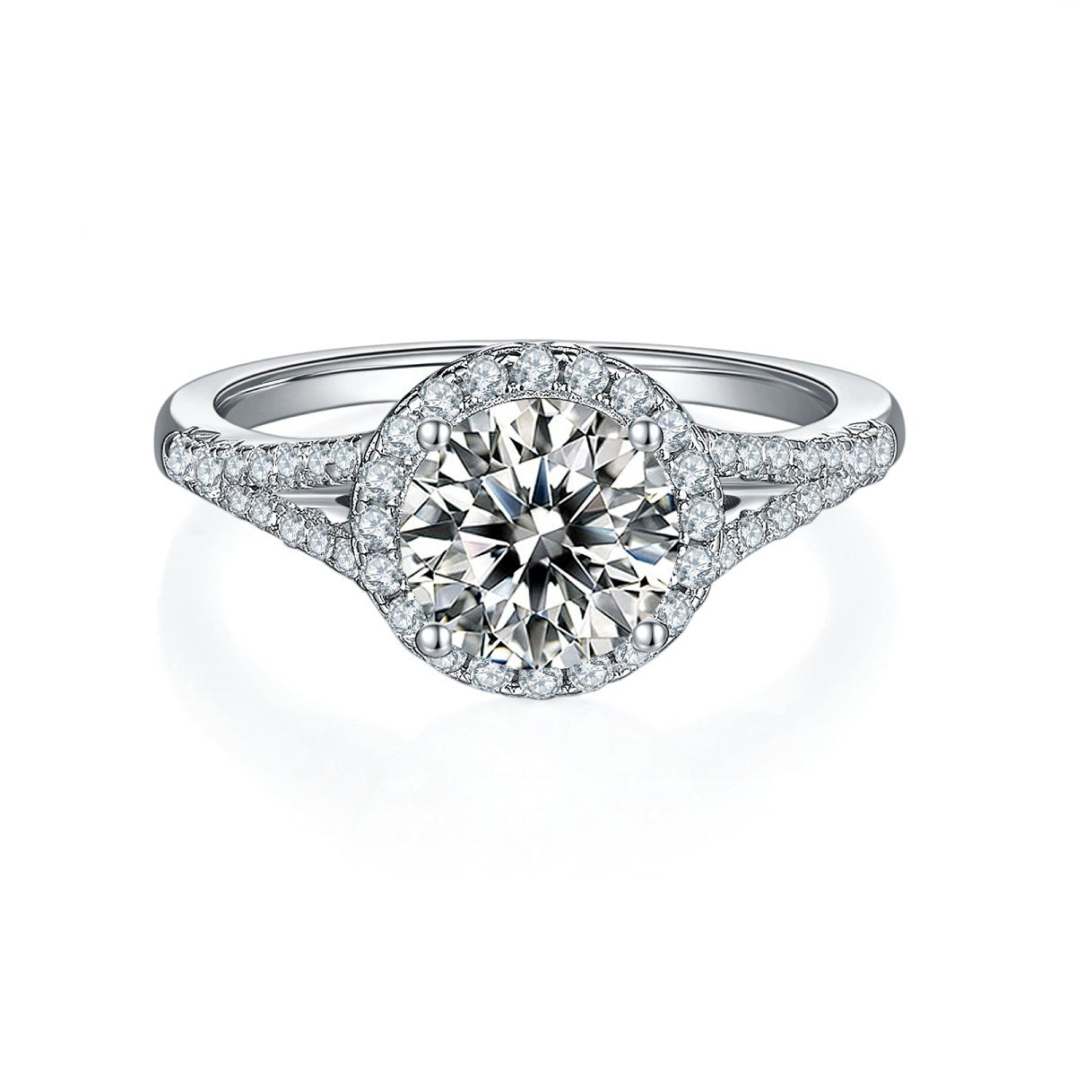 Elevé 1.50ct Halo Moissanite Engagement Ring