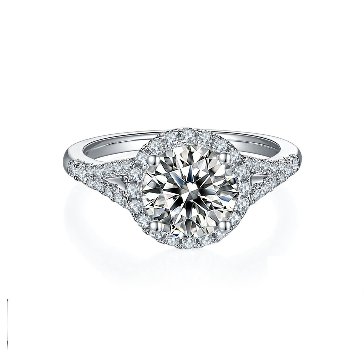 Elevé 2.00ct Halo Moissanite Engagement Ring