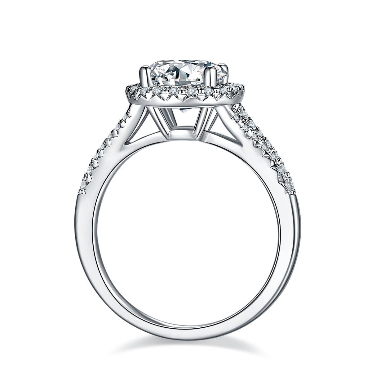 Elevé 2.00ct Halo Moissanite Engagement Ring