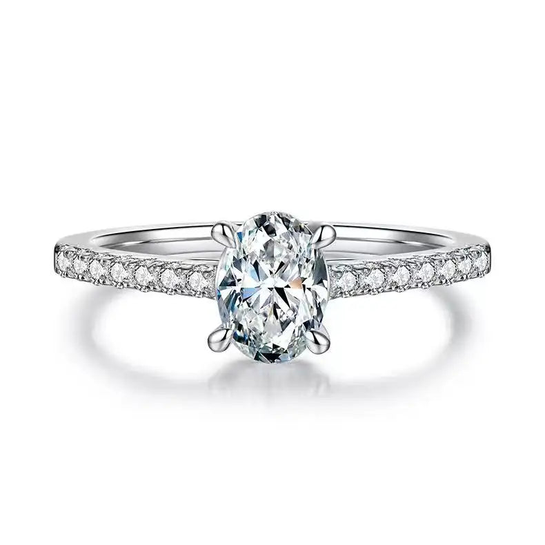 Elevé Basket Set 1.00ct Oval Cut Moissanite Engagement Ring