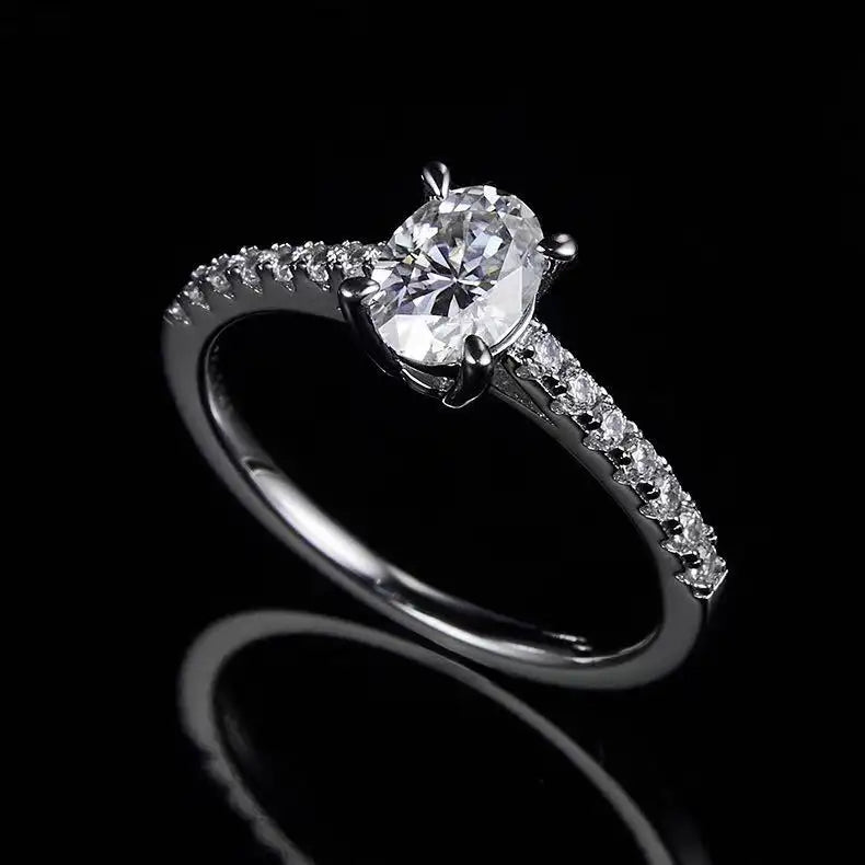 Elevé Basket Set 1.00ct Oval Cut Moissanite Engagement Ring