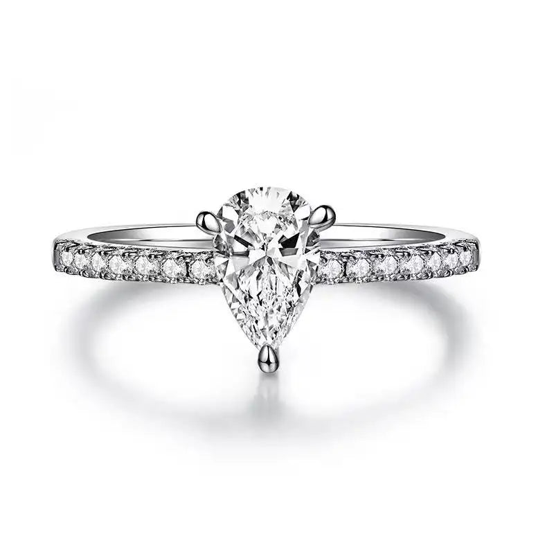 Elevé Basket Set 1.00ct Pear Shape Moissanite Engagement Ring