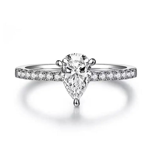 Elevé Basket Set 1.00ct Pear Shape Moissanite Engagement Ring