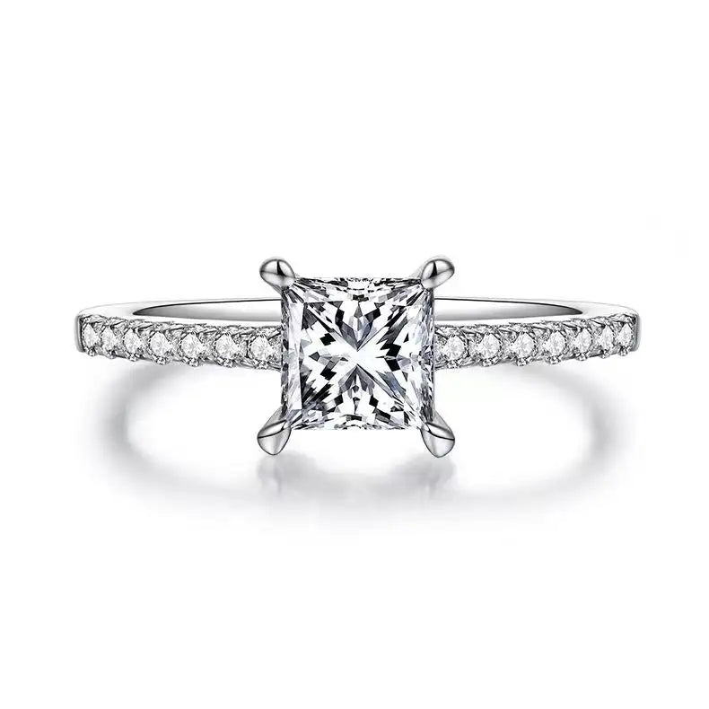Elevé Basket Set 1.00ct Princess Cut Moissanite Engagement Ring