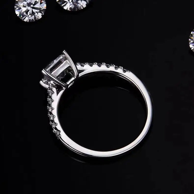 Elevé Basket Set 1.00ct Princess Cut Moissanite Engagement Ring