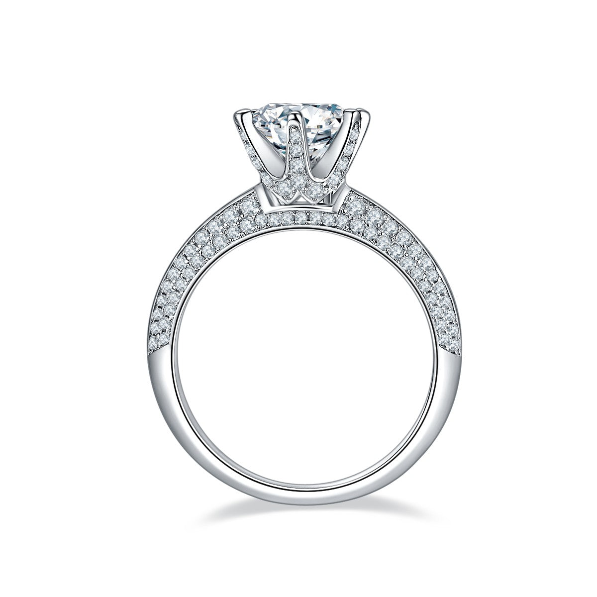 Elevé Pave 1.50ct Moissanite Engagement Ring