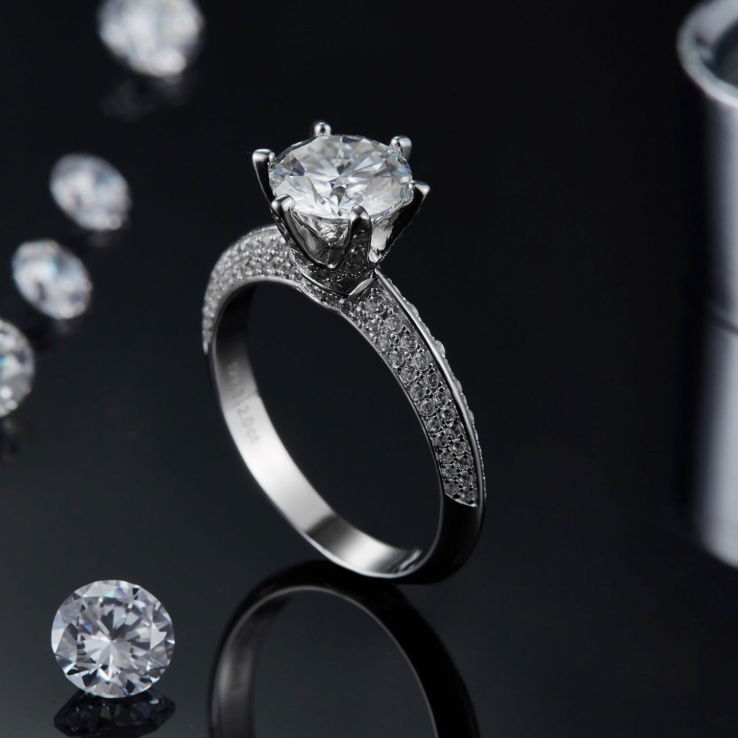 Elevé Pave 1.50ct Moissanite Engagement Ring