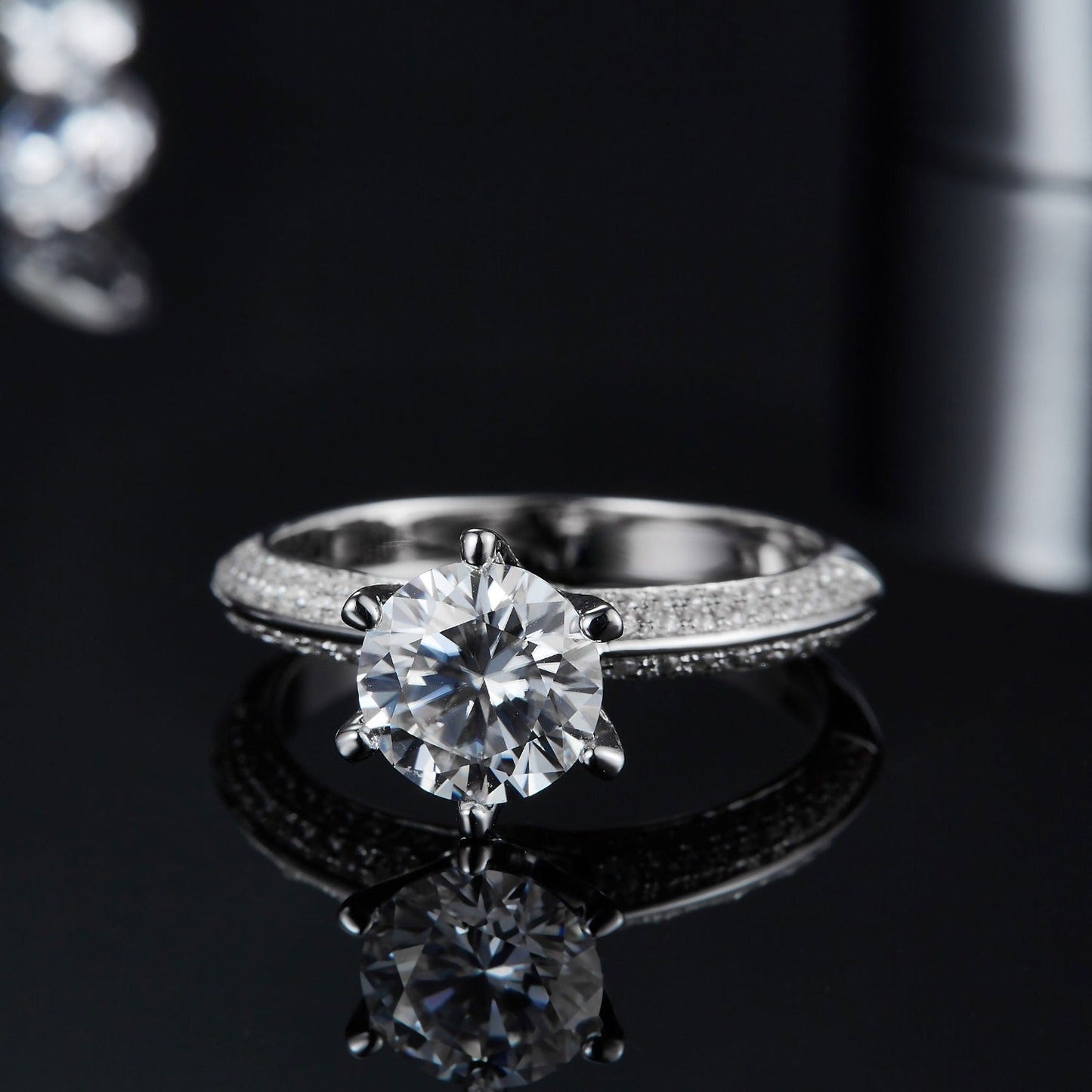 Elevé Pave 1.50ct Moissanite Engagement Ring