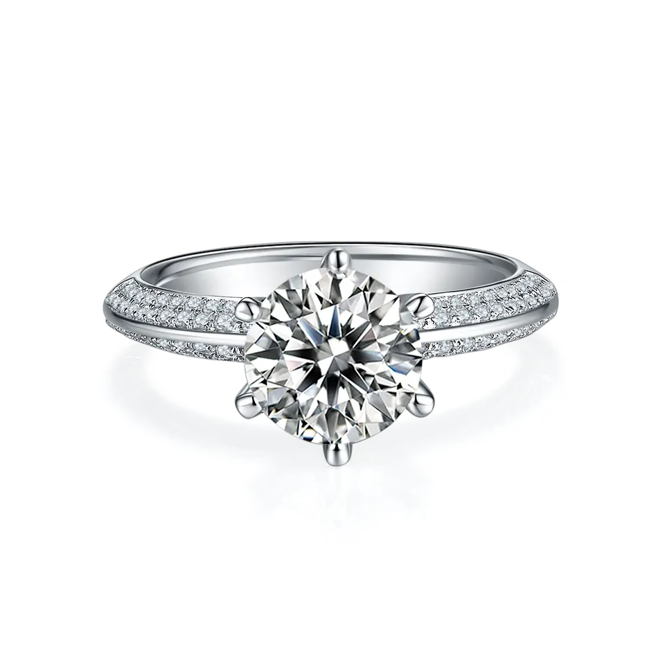Elevé Pave 2.00ct Moissanite Engagement Ring