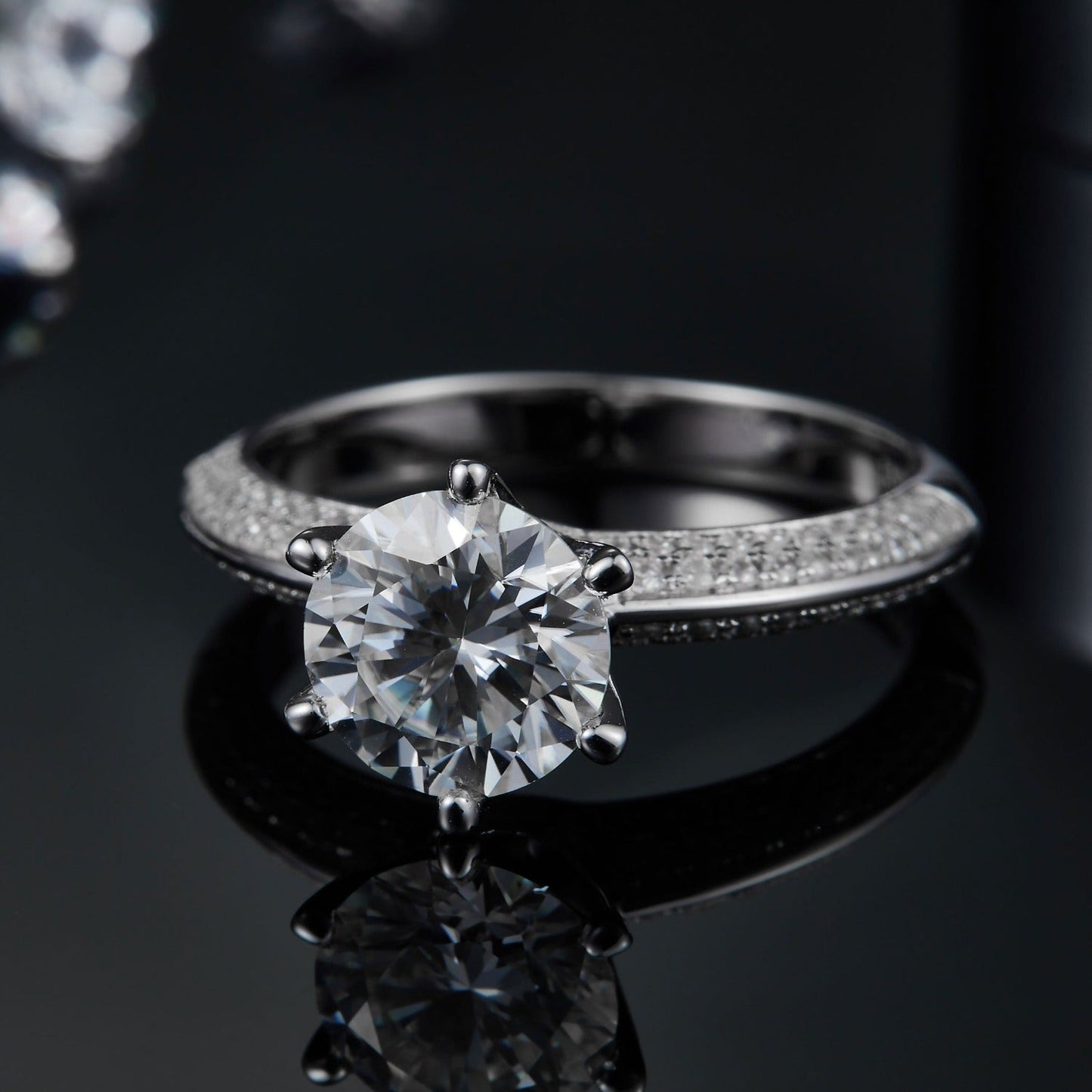 Elevé Pave 2.00ct Moissanite Engagement Ring