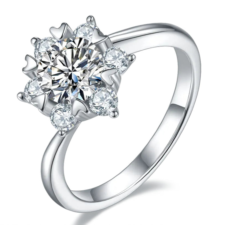 Floral 1.00ct Moissanite Engagement Ring