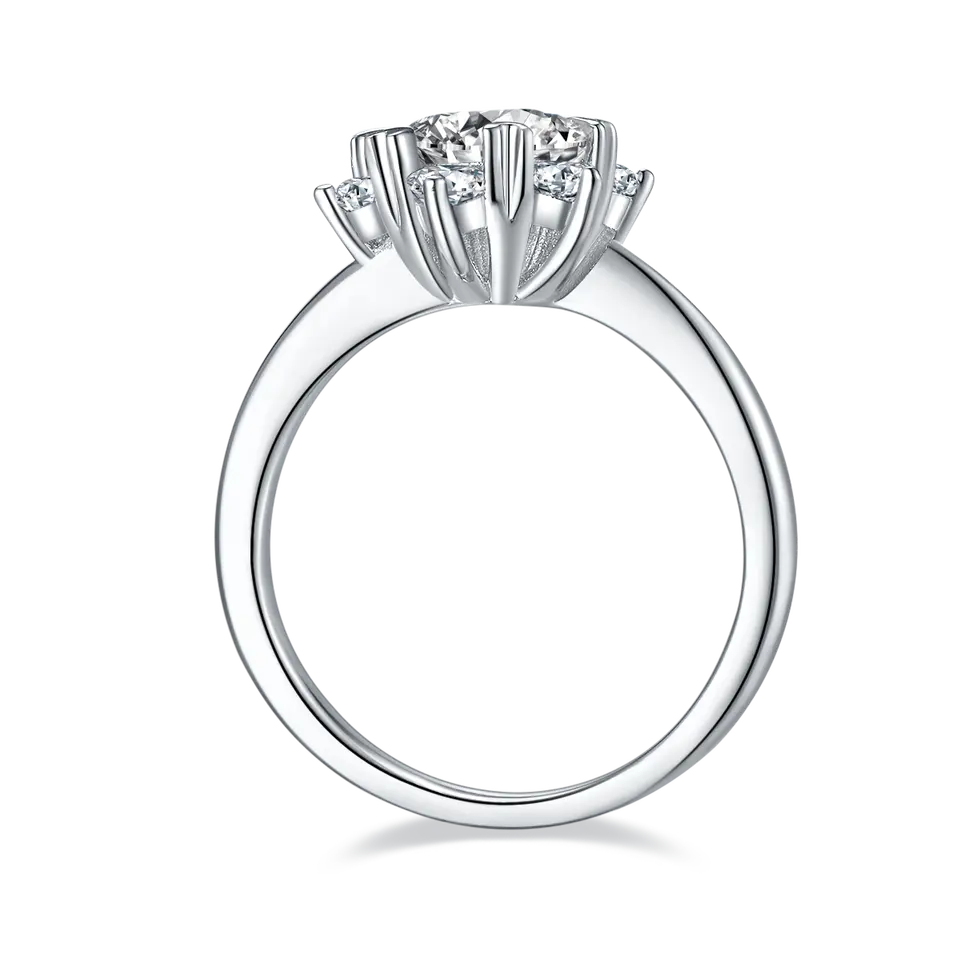 Floral 1.00ct Moissanite Engagement Ring