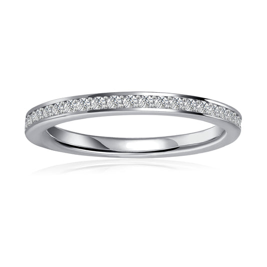 Heritage Pave Moissanite Wedding Band Set in 9ct White Gold