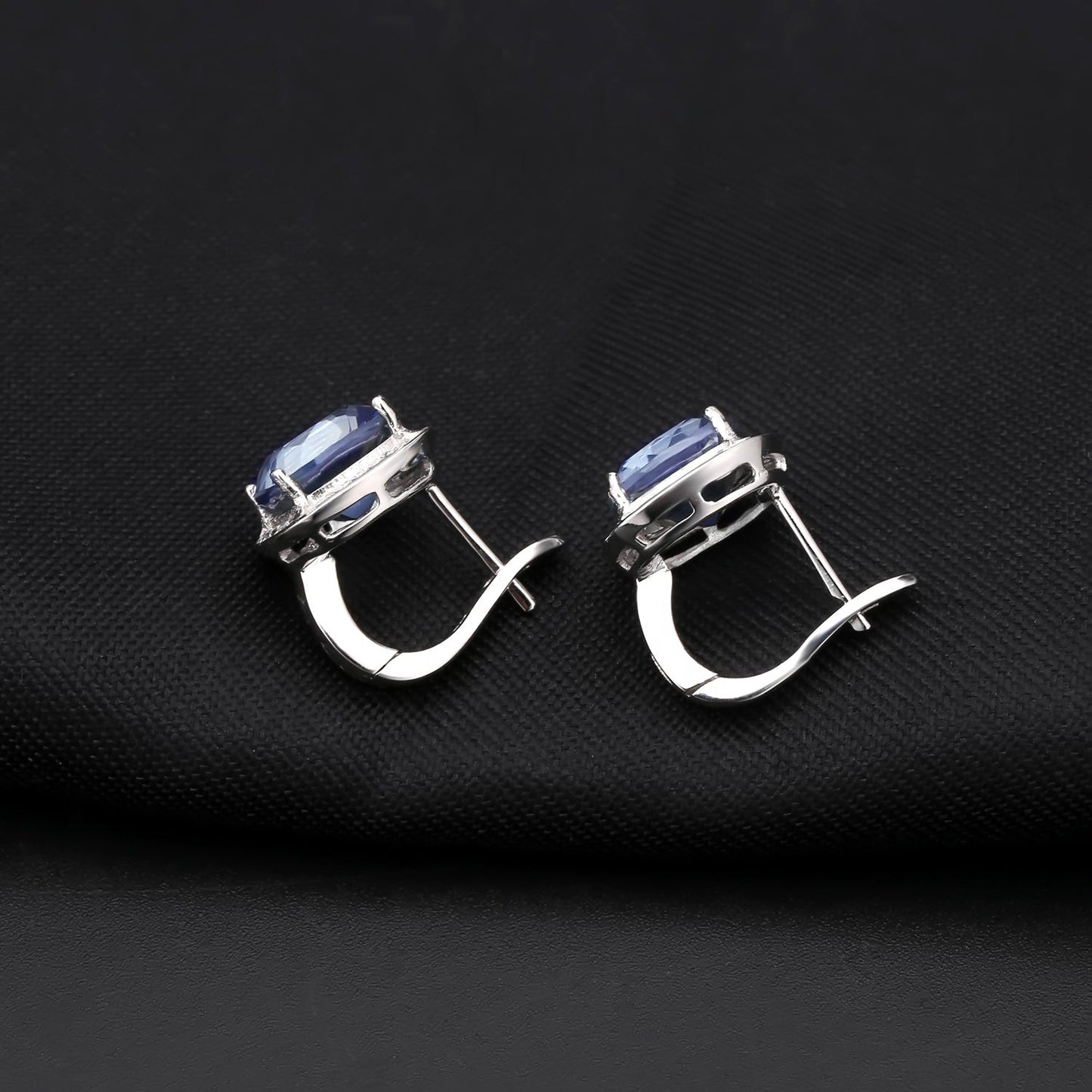 Mystic Quartz 2.20ct Cushion-Cut Halo Drop Earrings