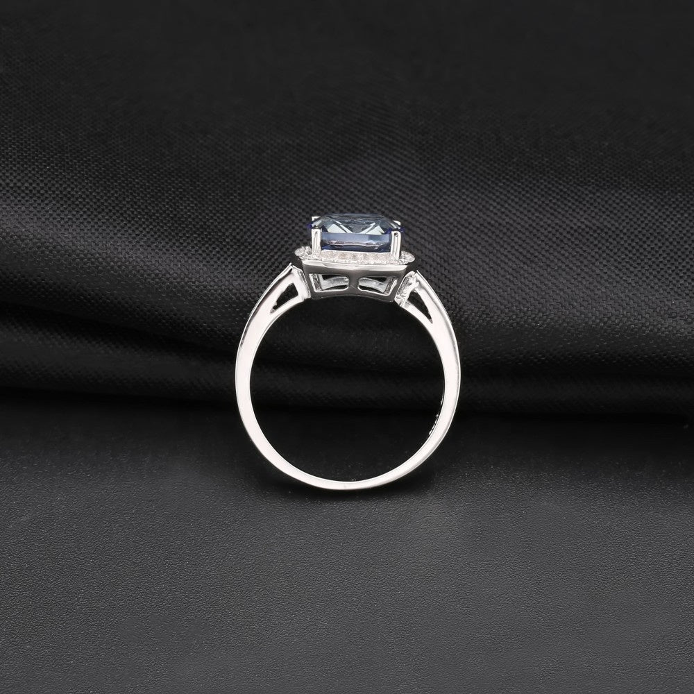 Elevé Halo Mystic Quartz Ring - Cushion Cut