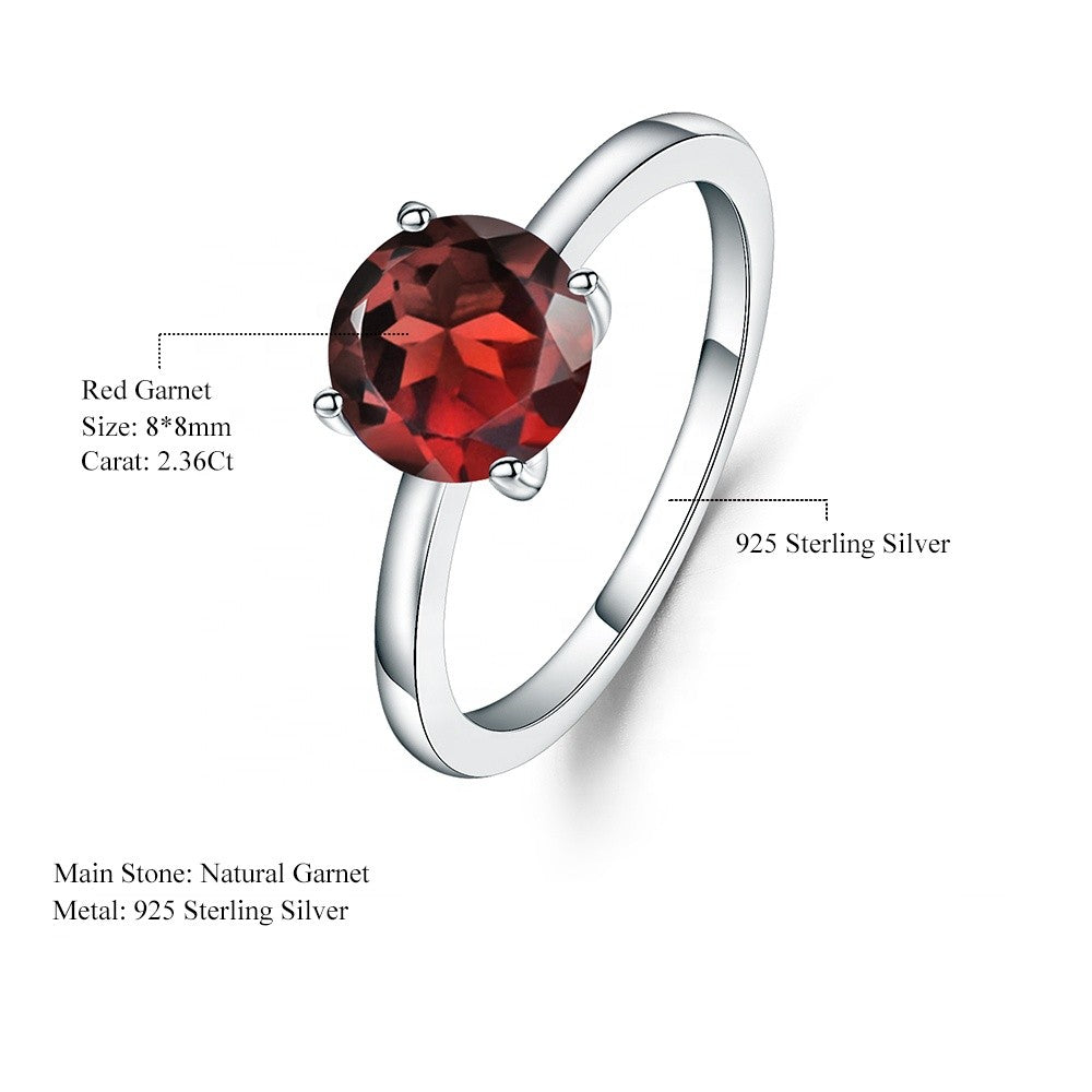 Heritage 4 Claw Garnet Solitaire Ring
