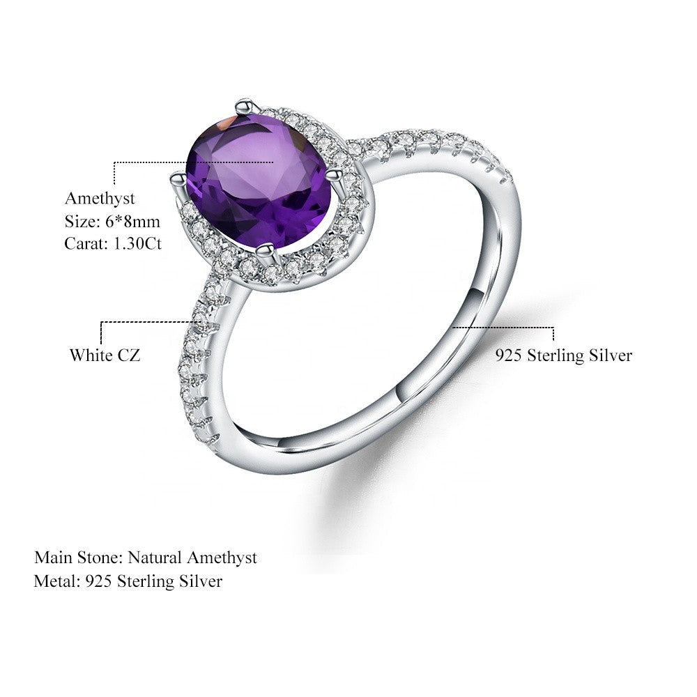 Heritage Amethyst Halo Ring - Oval Cut