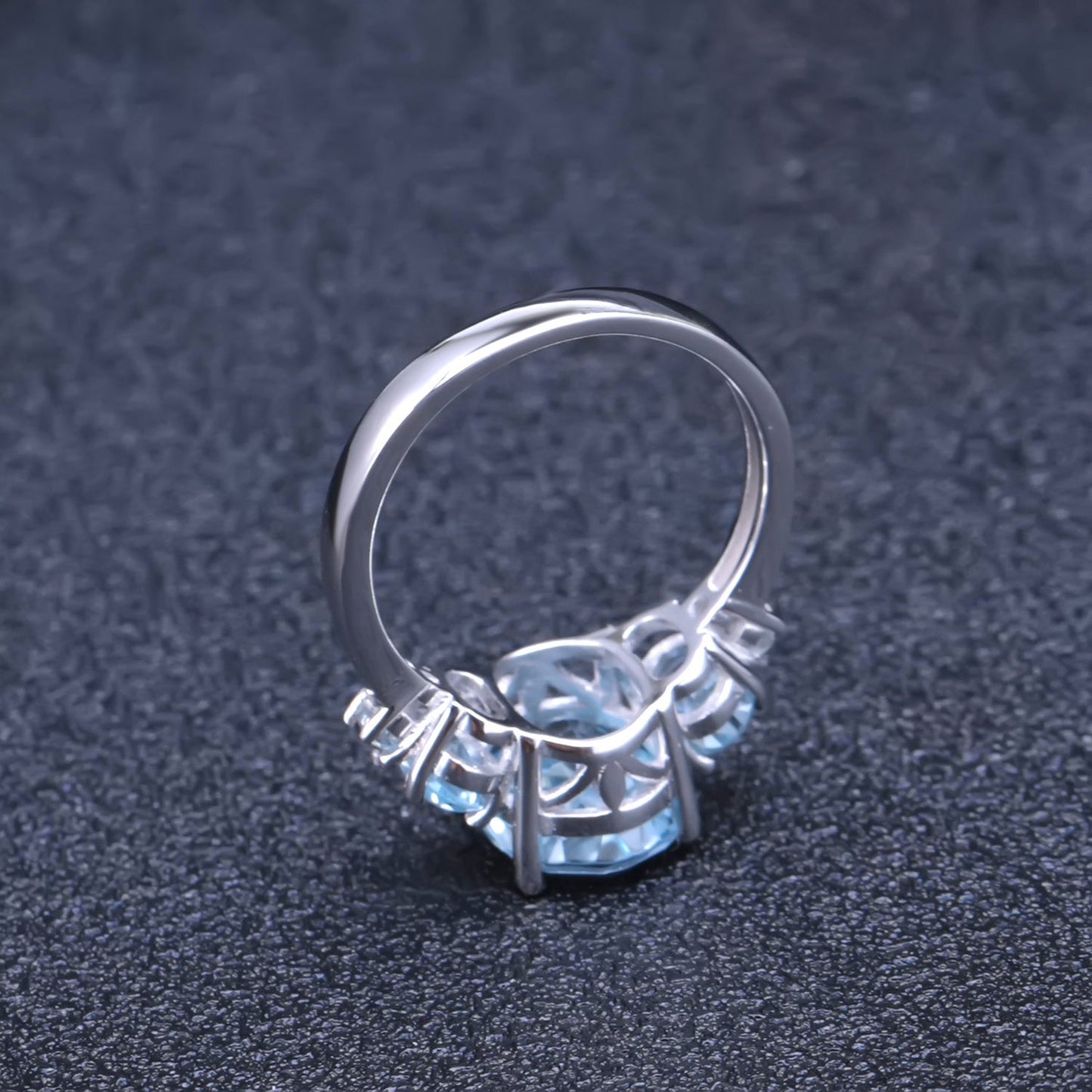 5 Stone Blue Topaz Ring - Oval Cut