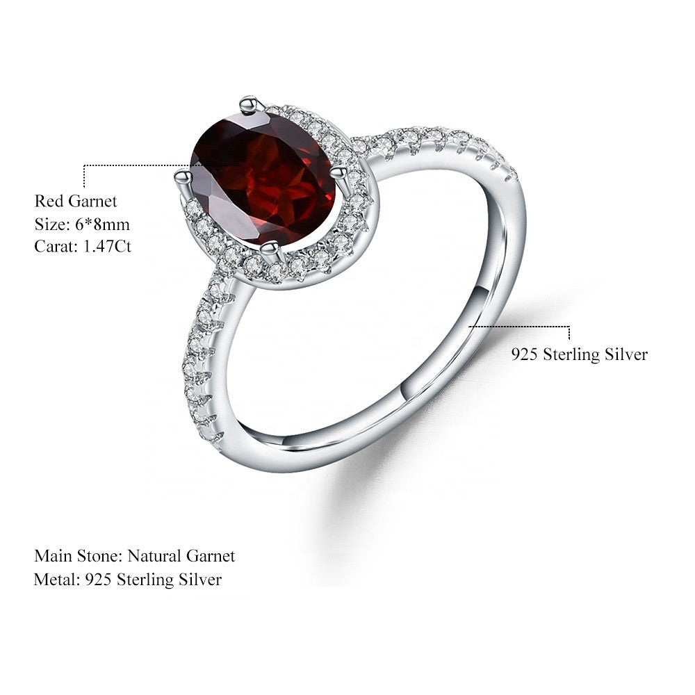 Heritage Garnet Halo Ring - Oval Cut