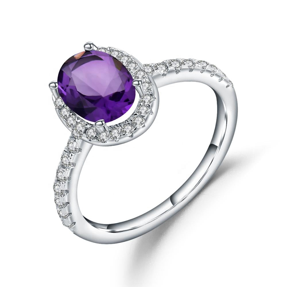 Heritage Amethyst Halo Ring - Oval Cut